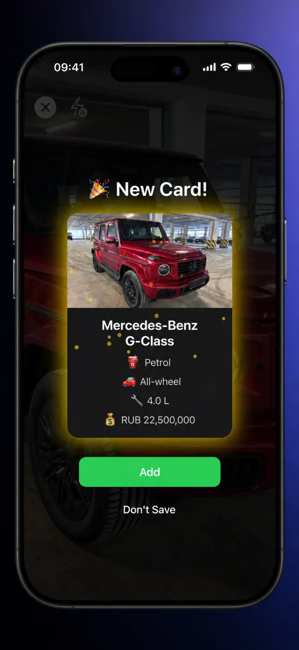 A new car card in Pokecars